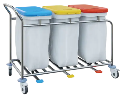 VNP Plus 03 vozík na prádlo a tříděný odpad, víko modré, žluté a červené